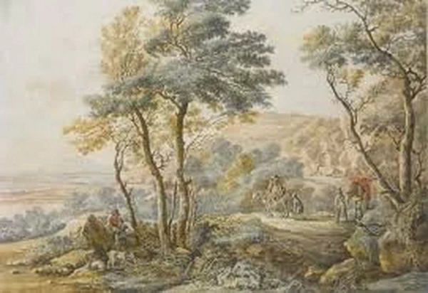 Paesaggio all'italiana con viaggiatori